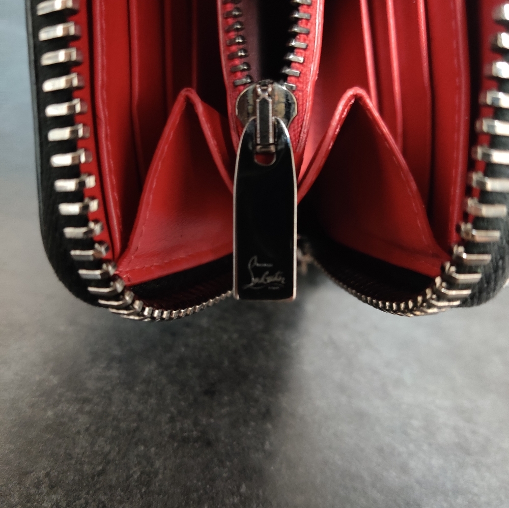 Christian Louboutin blue spiked zippy wallet - Picture 3 of 14